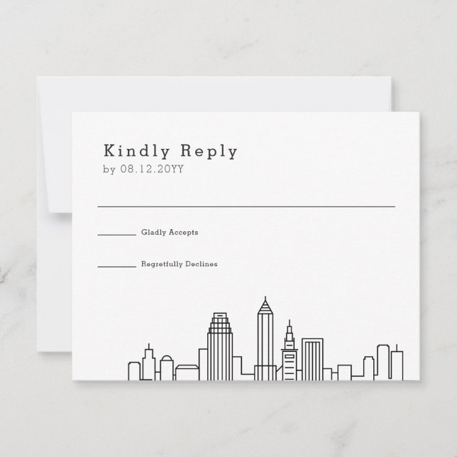 Cleveland Wedding | Stylized Skyline RSVP (Front)