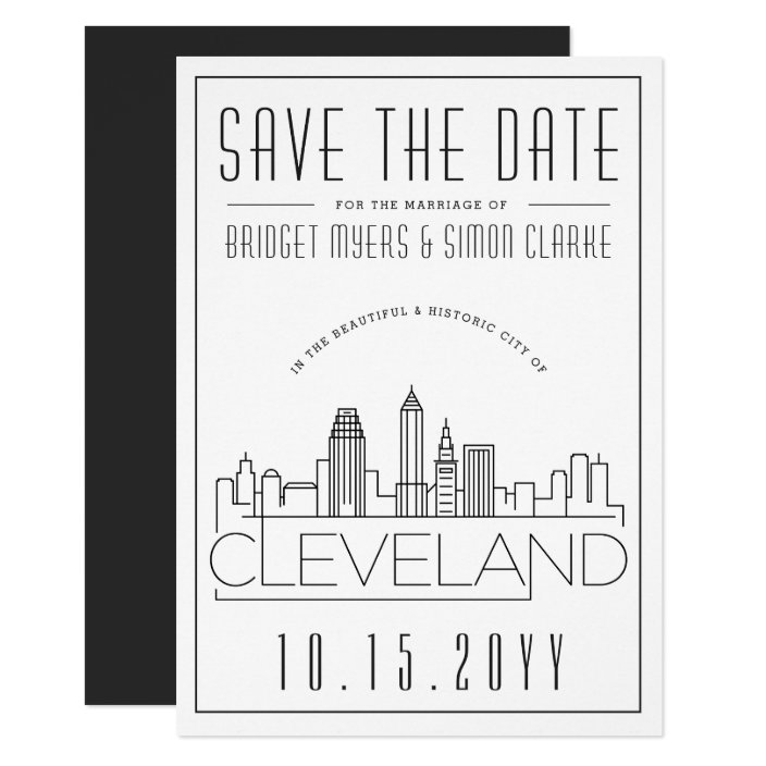 set of 25 cards Save the Date Cards STD Cleveland Skyline STD Cards Cleveland Save the Dates Wedding Ohio Wedding
