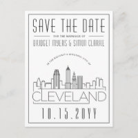 Cleveland Wedding | Stylized Skyline Save the Date