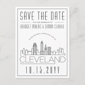 Cleveland Wedding | Stylized Skyline Save the Date Postcard