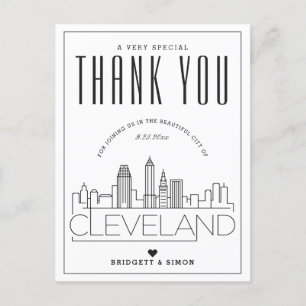 Cleveland Wedding Thanks for Coming! Postcard