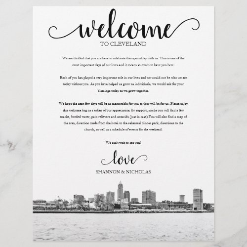 Cleveland Wedding Weekend Welcome Itinerary