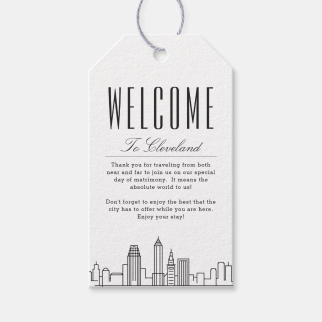 Cleveland Wedding | Welcome Message Gift Tags (Front)