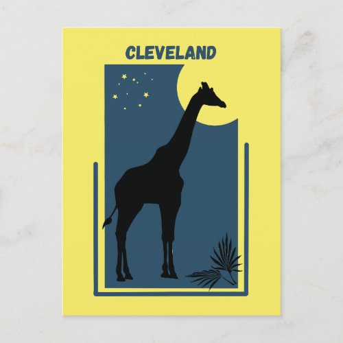 Cleveland Zoo Ohio Vintage Giraffe Postcard