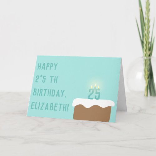 Clever 32nd Birthday 25 Exponential Cake Candles Card