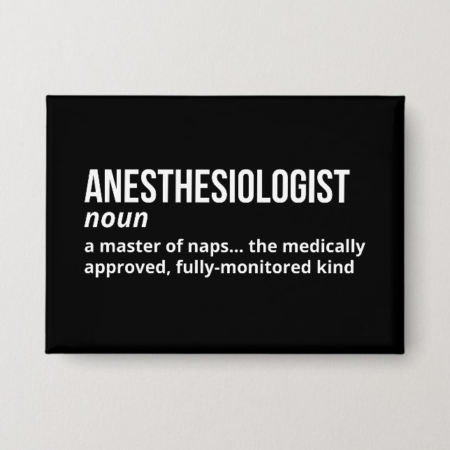 Clever Anesthesiologist Definition Button (Front)