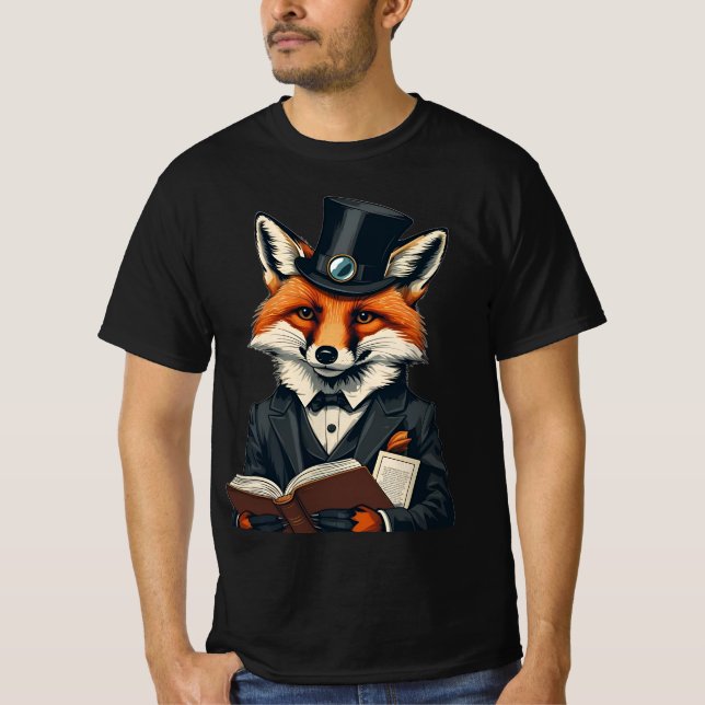 Clever as a Fox: Intellectual Fox Graphic T-Shirt (Front)