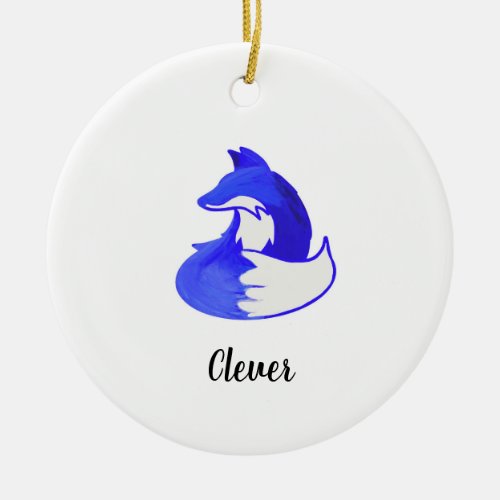 Clever as a Fox Sweet Blue Woodlands Ornament