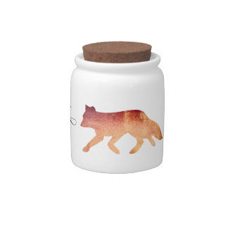 Clever as a Fox Typographical Watercolor Candy Jar