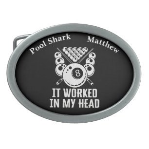 Clever Billiards Saying About Mental Strategy Belt Buckle