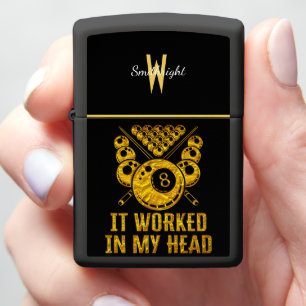 Clever Billiards Saying About Mental Strategy Zippo Lighter