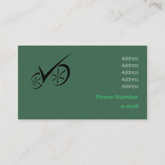Clever Black Defined Biking Template Business Card (Back)