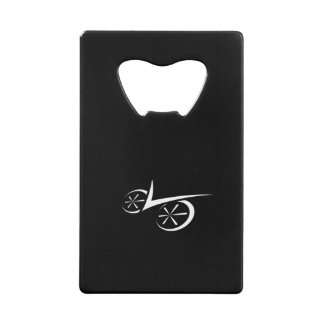 Clever Black Defined Biking Template Credit Card Bottle Opener