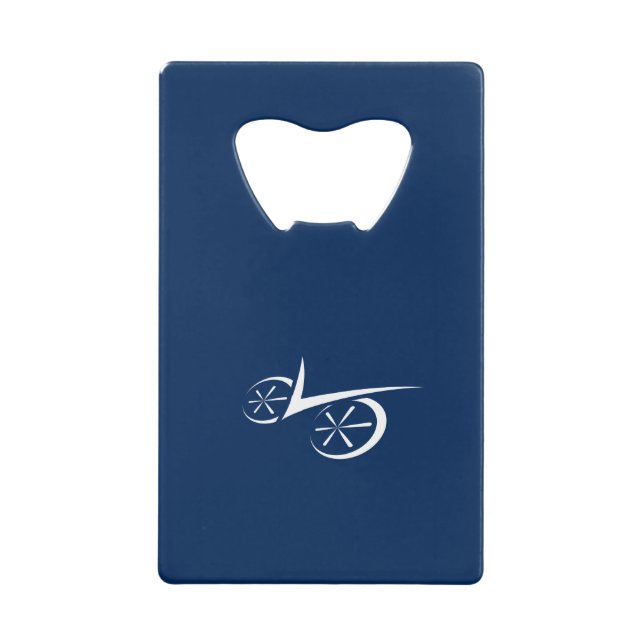 Clever Blue Defined Biking Template Credit Card Bottle Opener (Front)