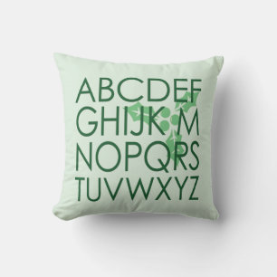 Clever Christmas Noel (No L) Funny Green Alphabet Throw Pillow