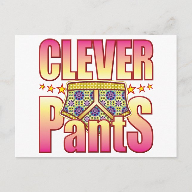 Clever Flowery Pants Postcard (Front)