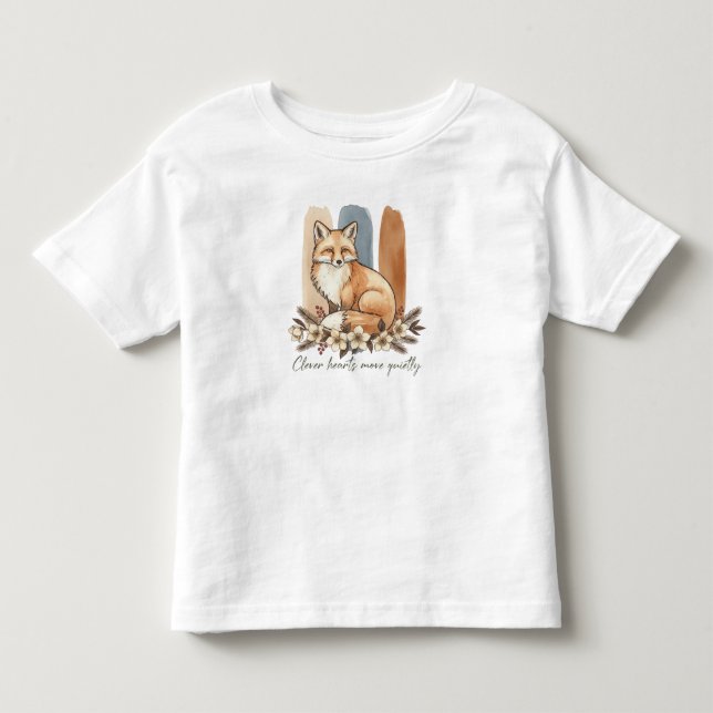 Clever Fox Quote Watercolor Art Toddler T-shirt (Front)
