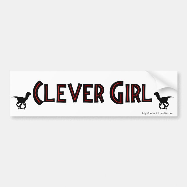CLEVER GIRL BUMPER STICKER (Front)