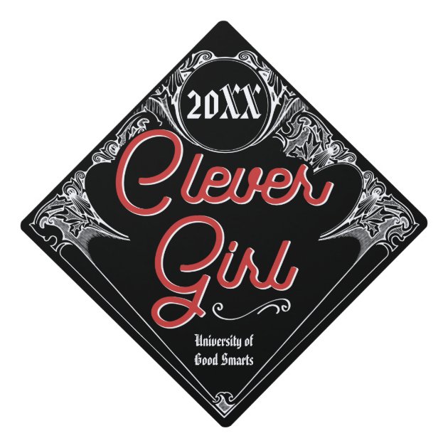 Clever Girl Vintage Style Grad Cap Topper