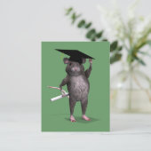 Clever Graduation Rat Announcement Postcard (Standing Front)