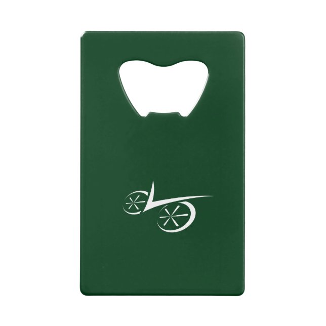 Clever Green Defined Biking Template Credit Card Bottle Opener (Front)