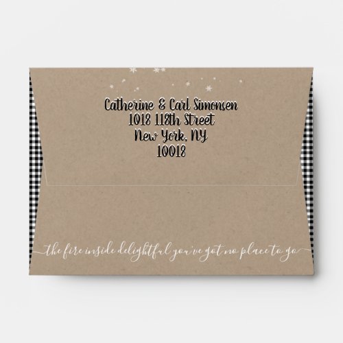 Clever Handwritten Christmas Carol Kraft Paper 4x6 Envelope
