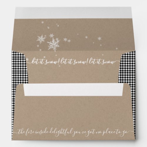 Clever Handwritten Christmas Carol Kraft Paper 5x7 Envelope