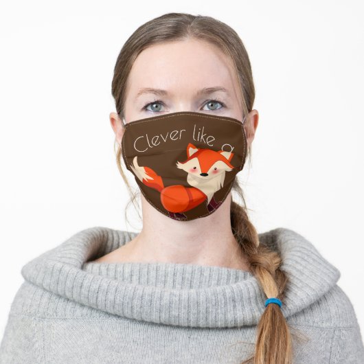 Clever like a fox adult cloth face mask (Worn)