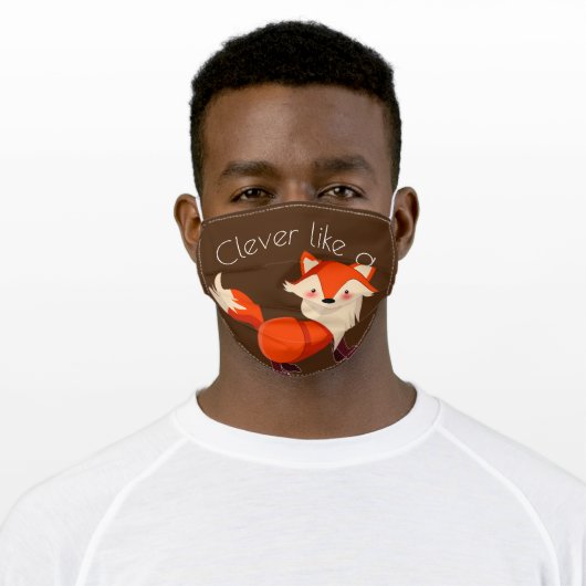 Clever like a fox adult cloth face mask (Worn)