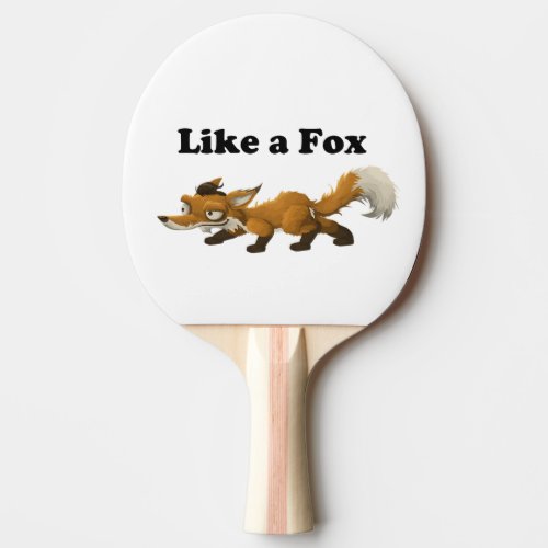 Clever Like a Fox Funny Cartoon Joke Pun Ping_Pong Paddle