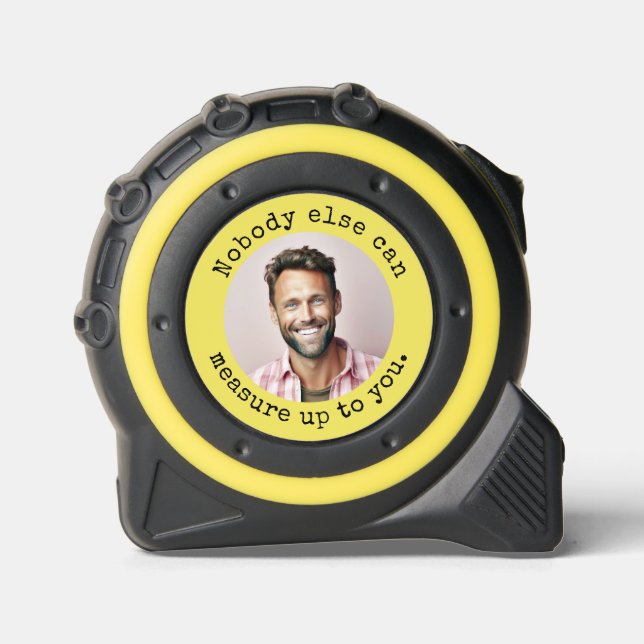 Clever loving quote with handyman photo tape measure (Front)