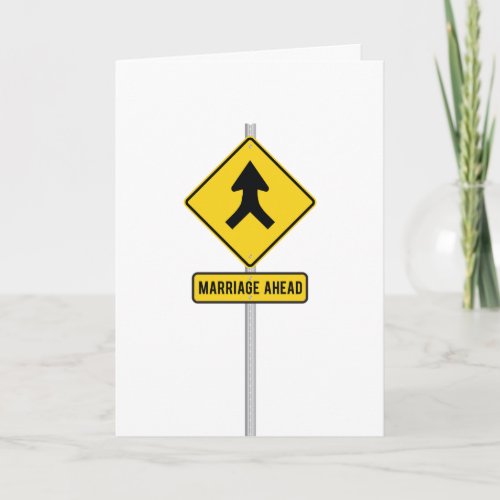 Clever Merge Road Sign Wedding Card Invitation