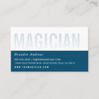 CLEVER OMBRE FADE TEXT minimal modern dark blue Business Card