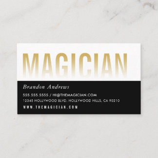CLEVER OMBRE FADE TEXT minimal modern gold black Business Card
