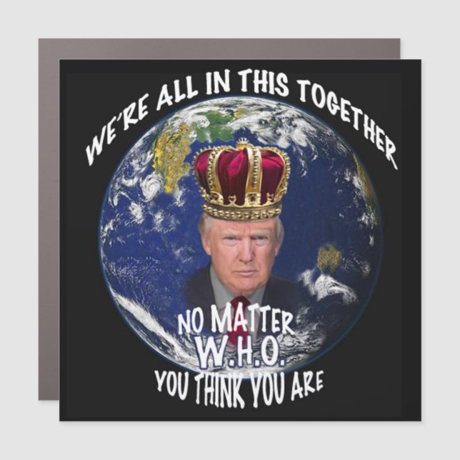 Clever political statement against trump car magnet (Front)