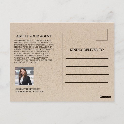 Clever Real Estate Farming Marketing Kraft Postcard Zazzle