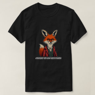 Clever Red Fox in Glasses and Suit – Funny Quote T-Shirt