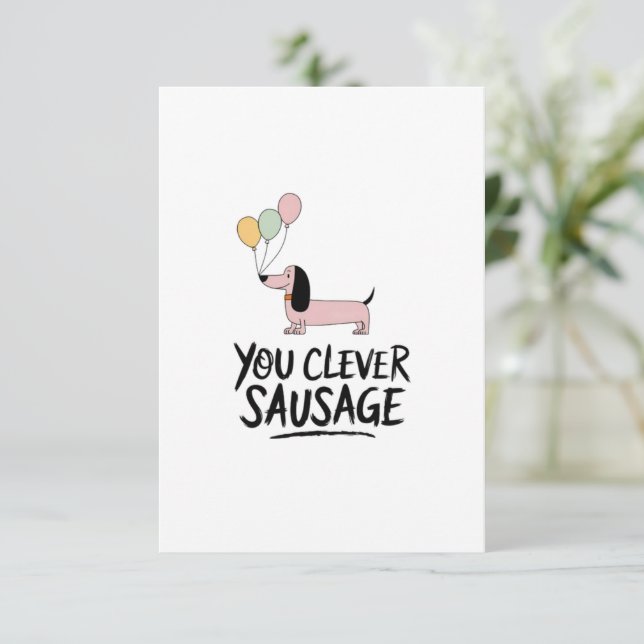 Clever Sausage Congratulations Thank You Card (Standing Front)