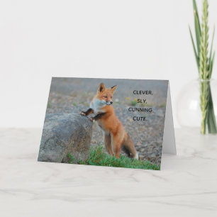 Clever Sly Cunning Cute Fox Greeting Card