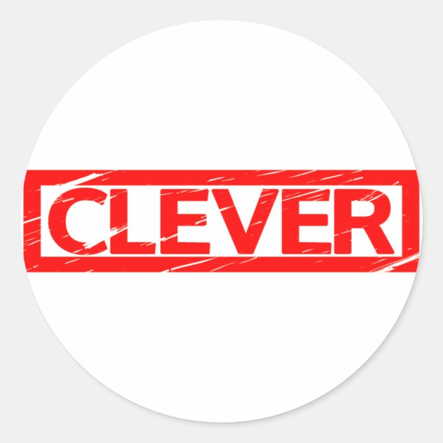 Clever Stamp Classic Round Sticker (Front)