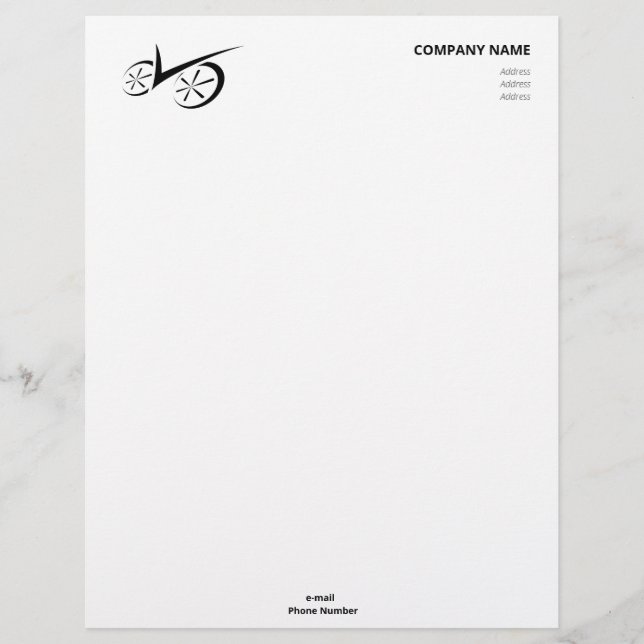 Clever White Defined Biking Letterhead (Front)