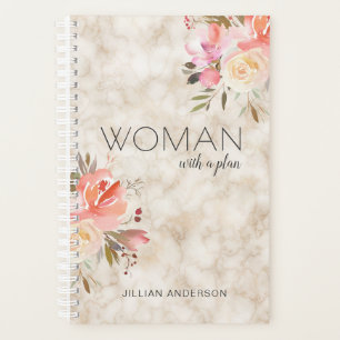 Clever Woman With a Plan Floral Personalized Planner