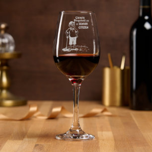 Cleverly Disguised As A Senior Citizen Golf Etched Wine Glass