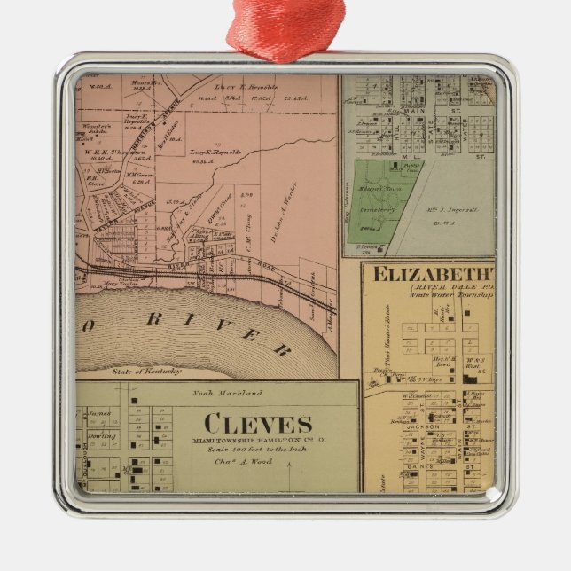 Cleves, North Bend, Ohio Metal Ornament (Front)