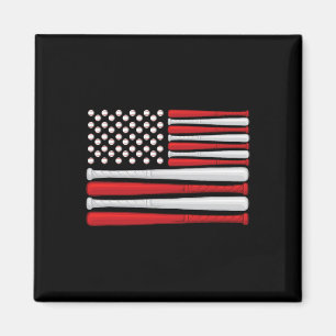 Clic American Baseball Flag - Vintage Baseball Fla Magnet