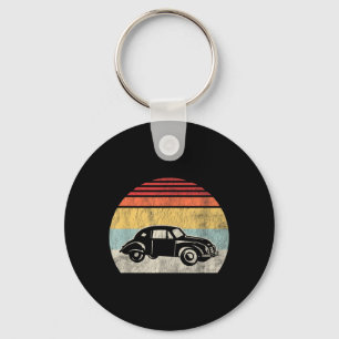 Clic Bug Car Silhouette Retro Vintage Sunset Keychain