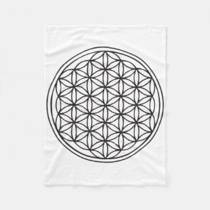 Clic Flower Of Life Sacred Geometry Yoga New Age Fleece Blanket