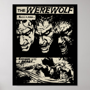 Clic Horror Movie Monster Horror Comic Werewolf Ma Poster