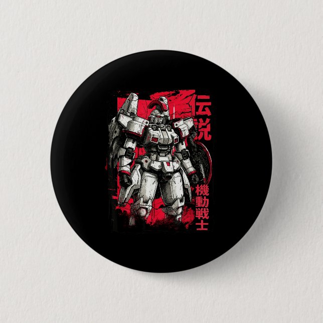 Clic Japanese Legendary Mecha Warrior Robot  Button (Front)