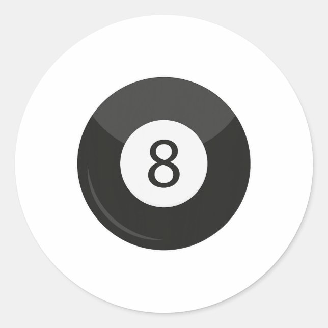Clic Magic 8 Eight Ll Billiards Pool Player Adult  Classic Round Sticker (Front)
